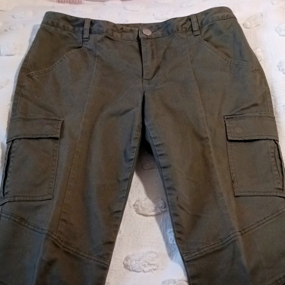 Gorgeous! ⚜️ INC International Concepts  Cargo Pants  Zipper Design Trim 12